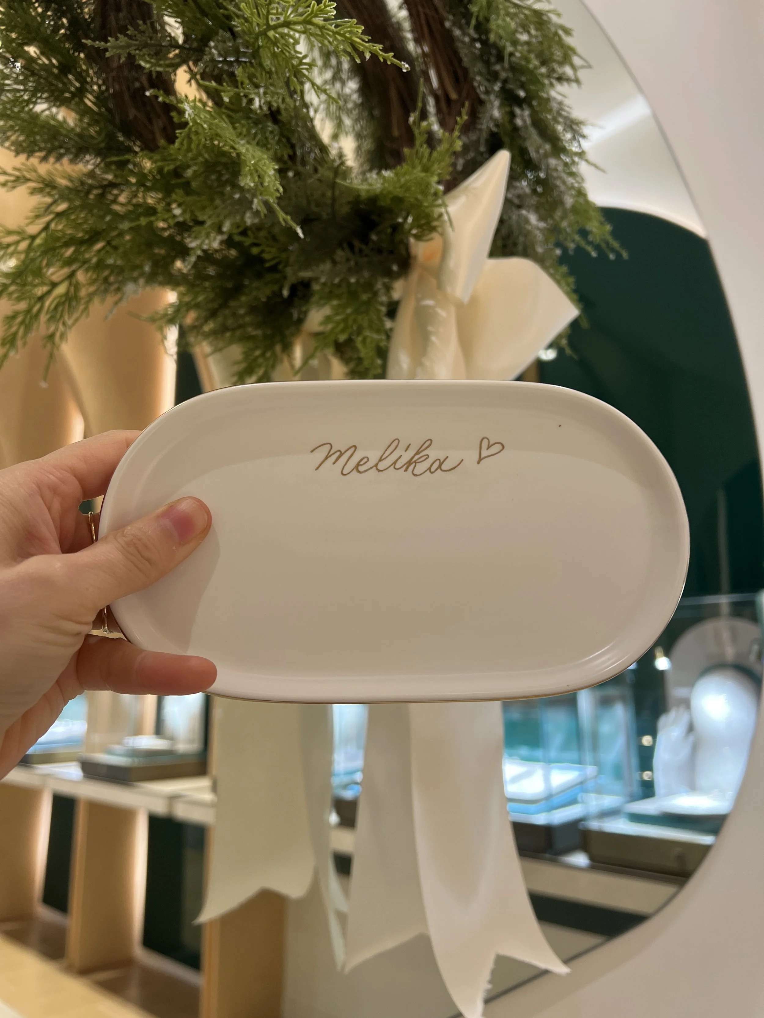 Custom Ceramic Tray Engraving Jewelry VIP Gifting
