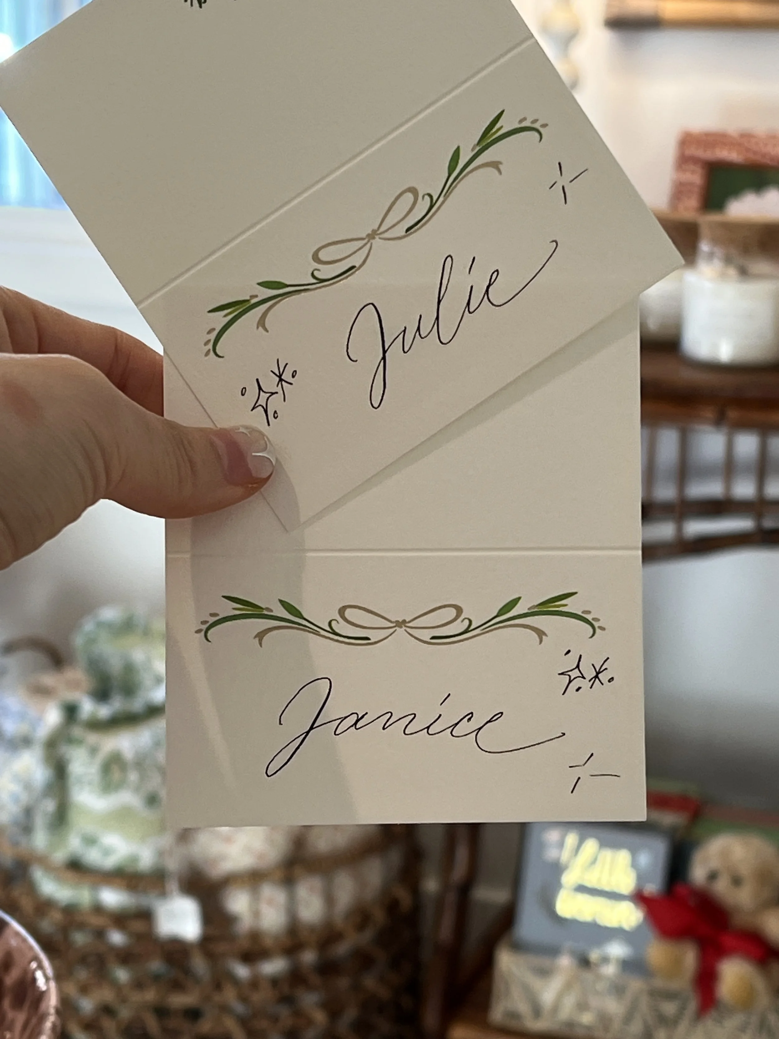 on-site calligraphy event for Hummingbird Home & Co in Santa Monica and Brentwood, Los Angeles