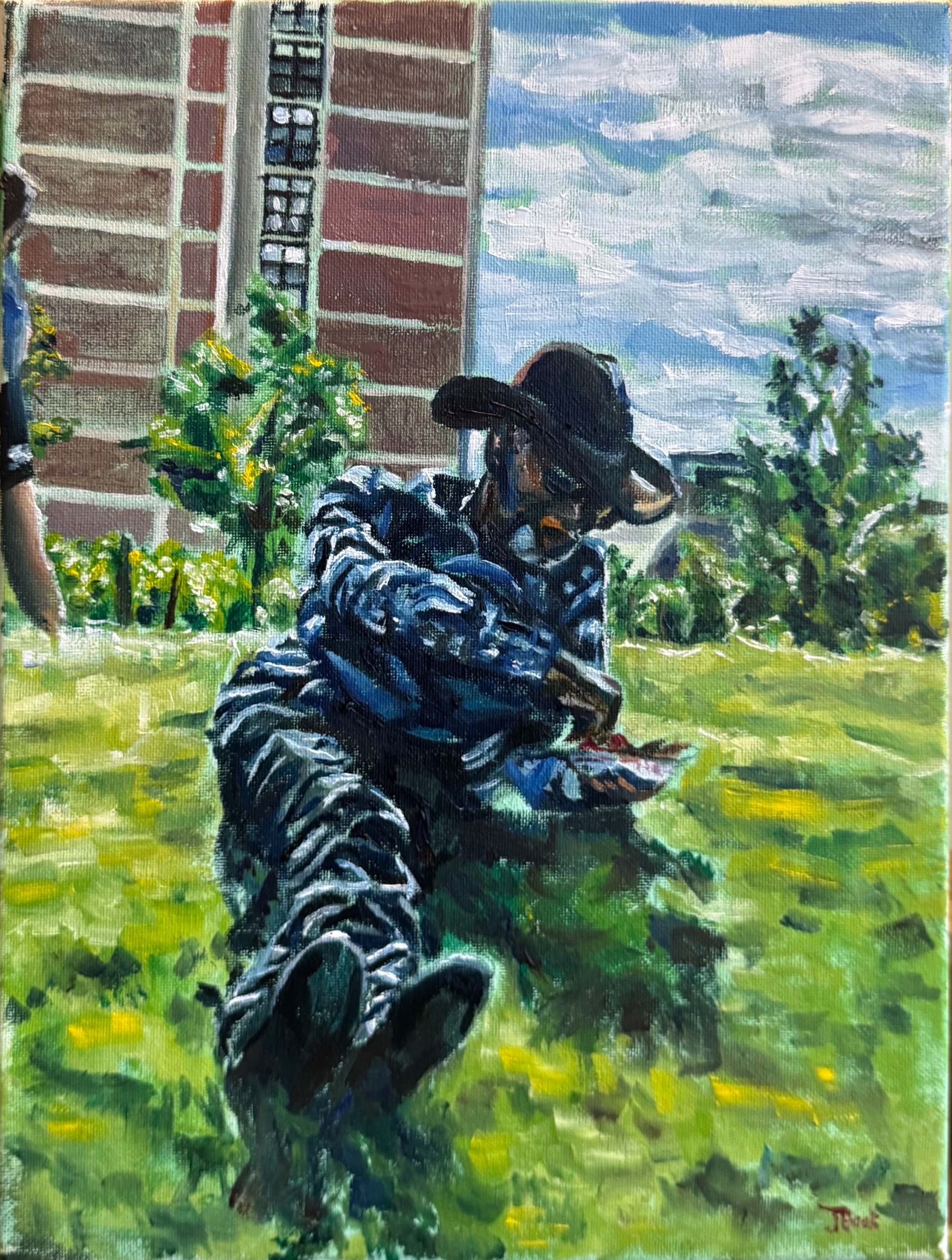 Harold's in the Park. oil on 11x14 canvas 