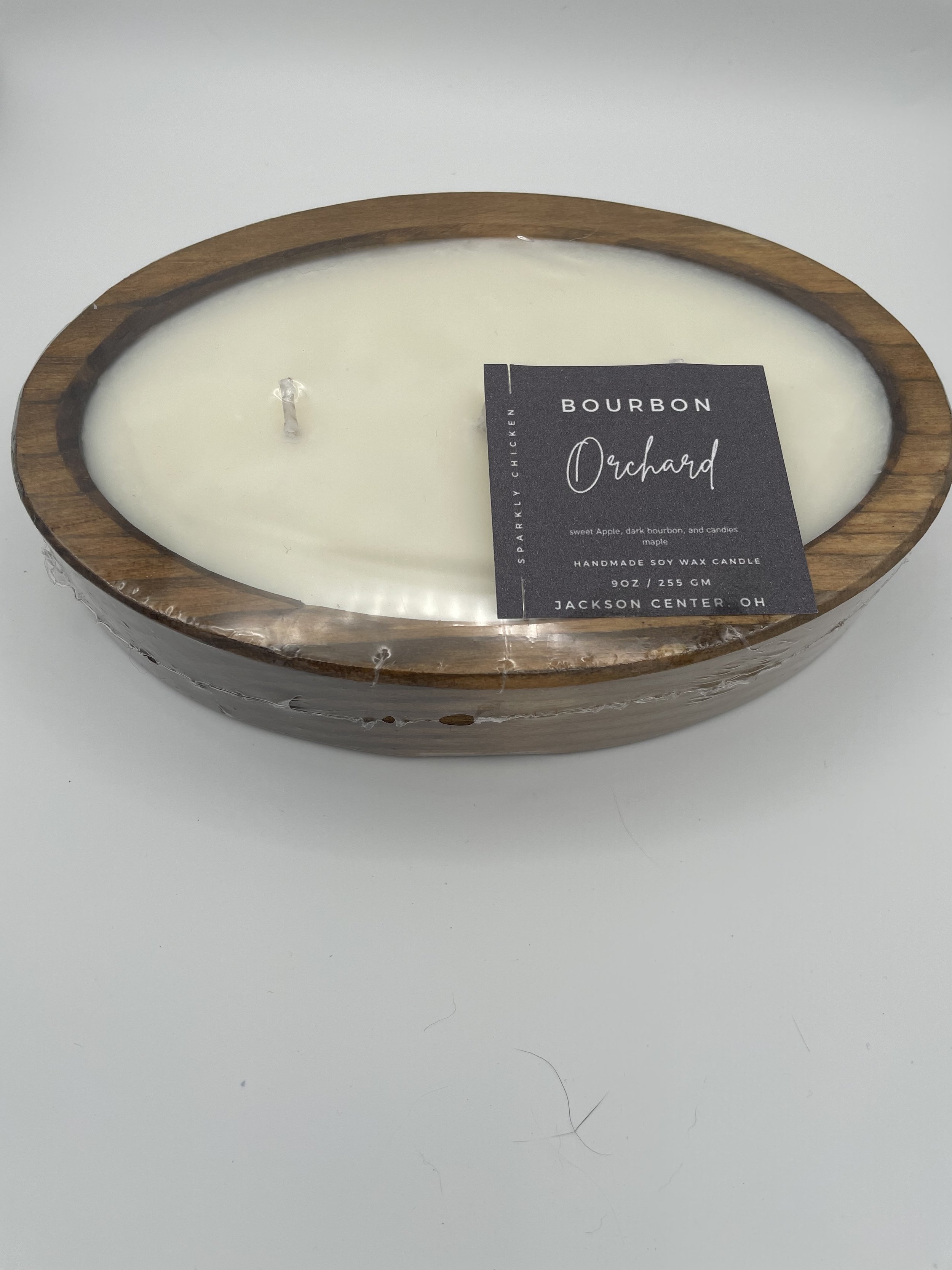 Bourbon Orchard 9oz Wooden Dough Bowl Candle