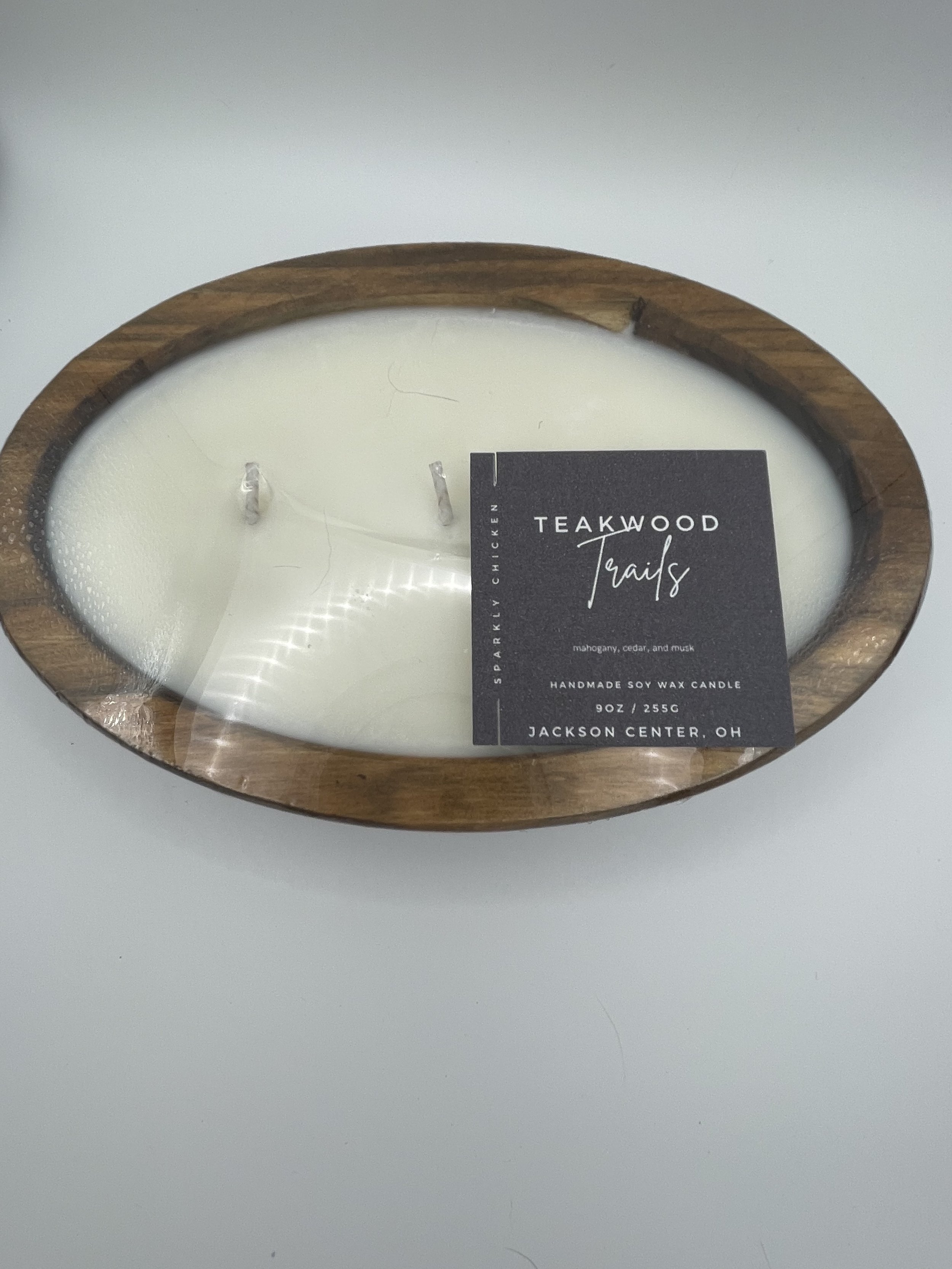 Teakwood Trails 9oz Wooden Dough Bowl Candle