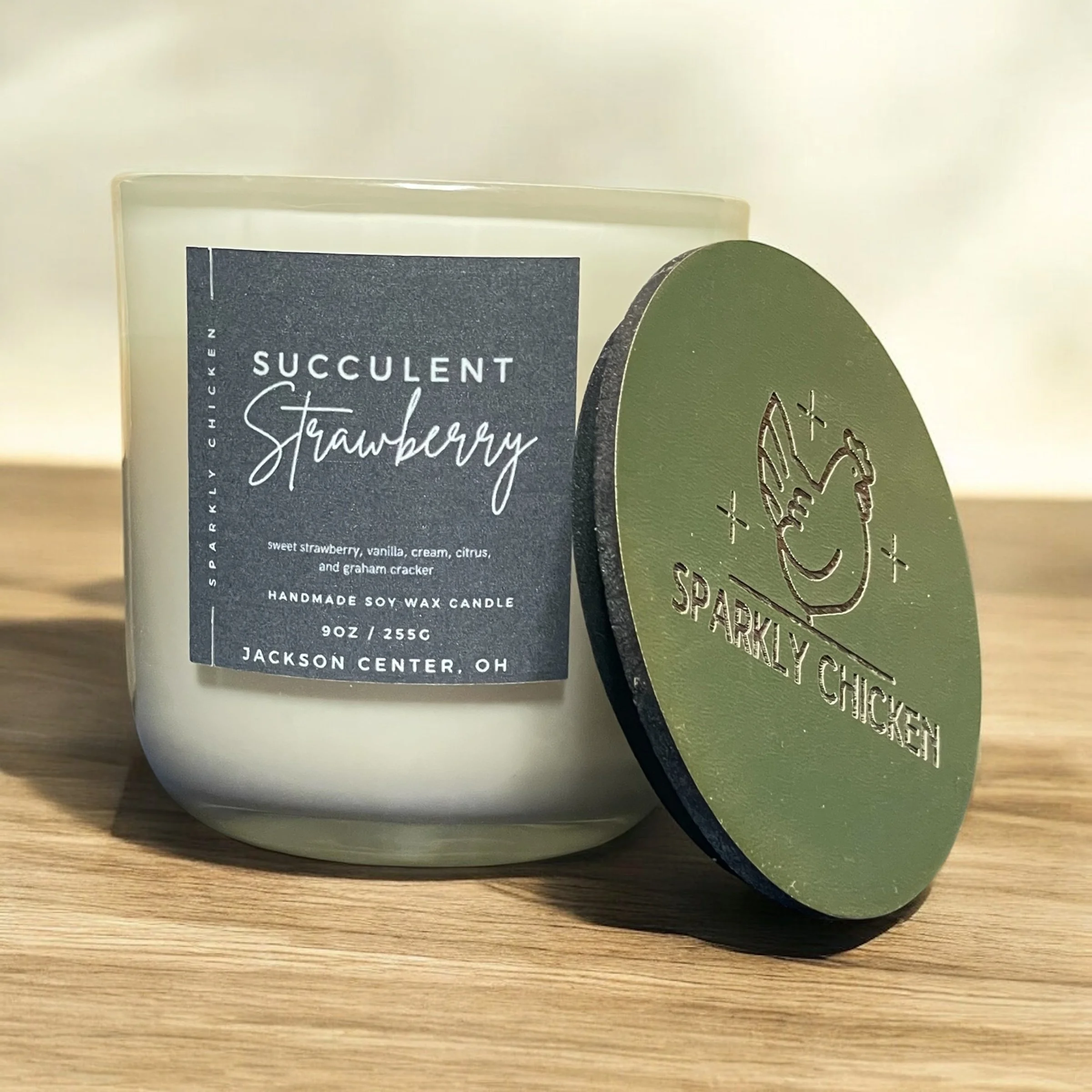 Succulent Strawberry 9 oz candle