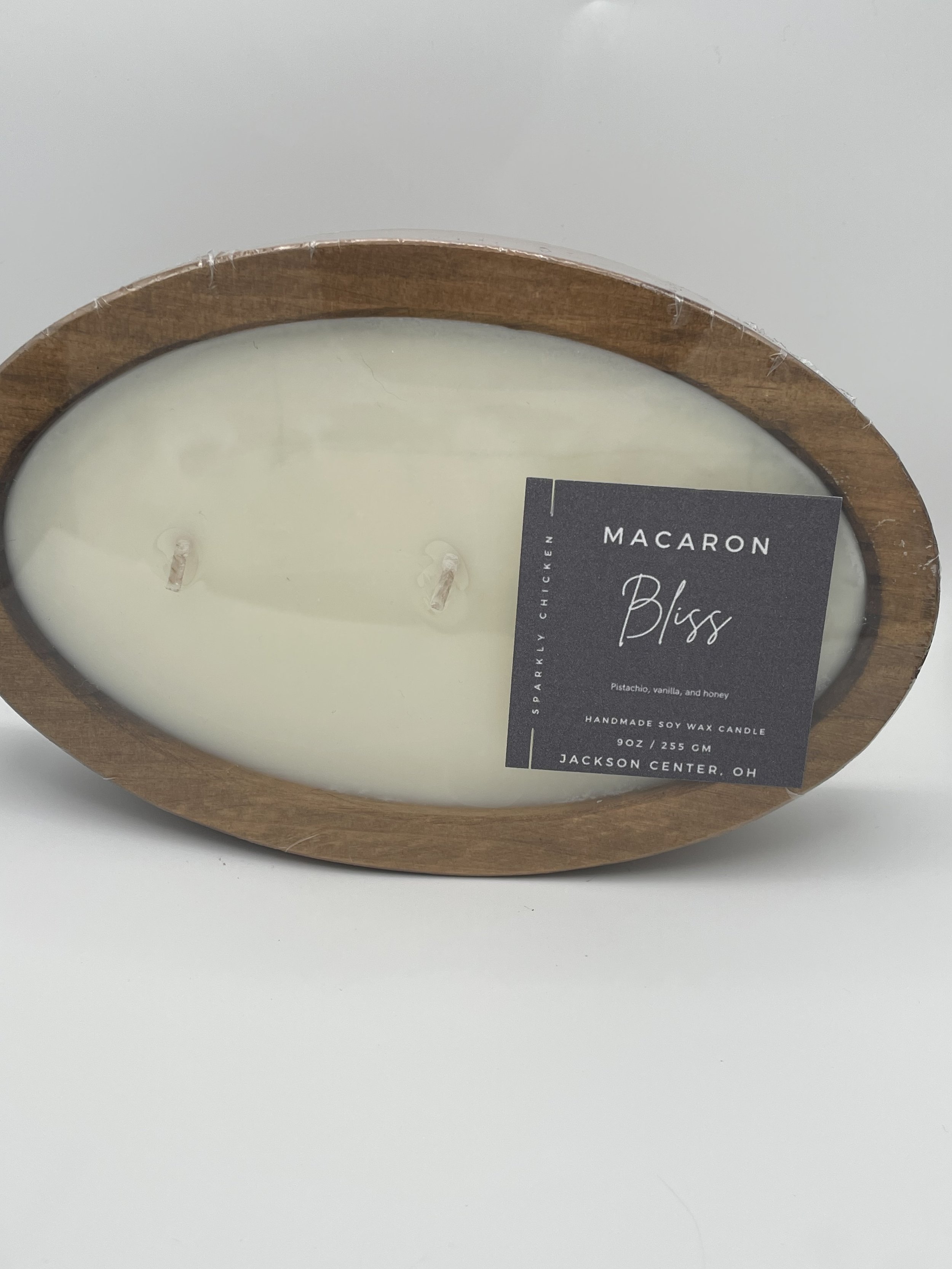 Macron Bliss 9oz Wooden Dough Bowl candle