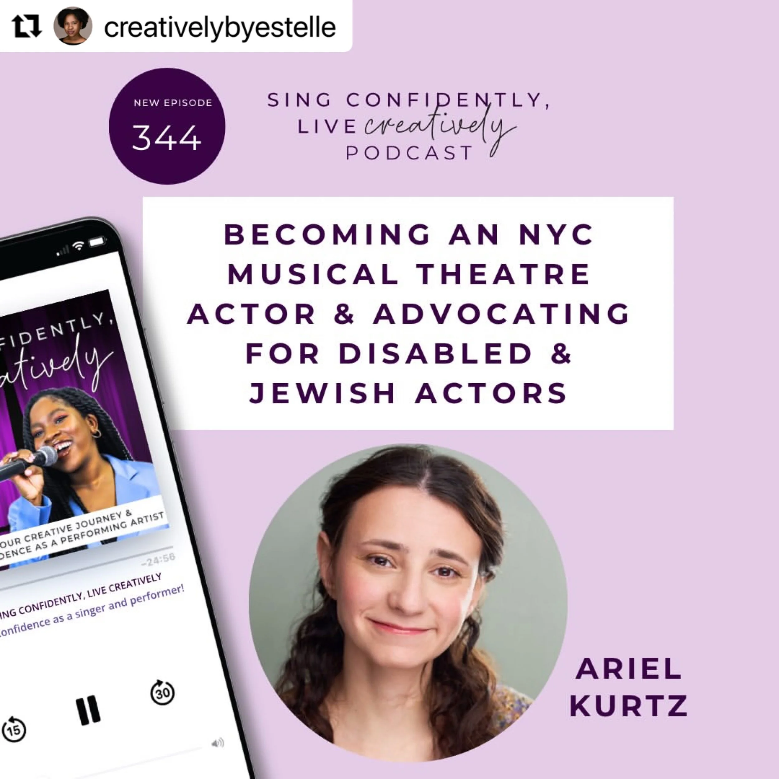#Repost @creativelybyestelle with @use.repost

I had such a wonderful time on the Sing Confidently, Live Creatively podcast hosted @creativelybyestelle! She was so lovely to talk to. Estelle was my grandma&rsquo;s name, so I thought it was a good ome