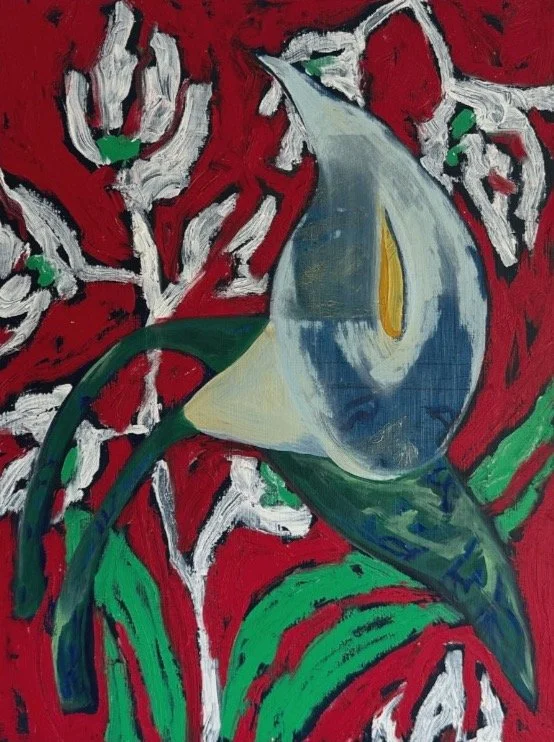 Faux Flora II,
2026,
Oil on board,
12x9in
