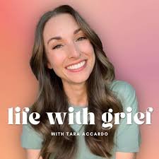 Life with grief podcast logo. Grief Coaching Moira Khan