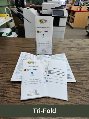 Norwich Copies Plus print sample of an informational tri-fold brochure