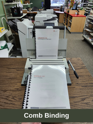 Norwich Copies Plus sample of professional documents with comb binding