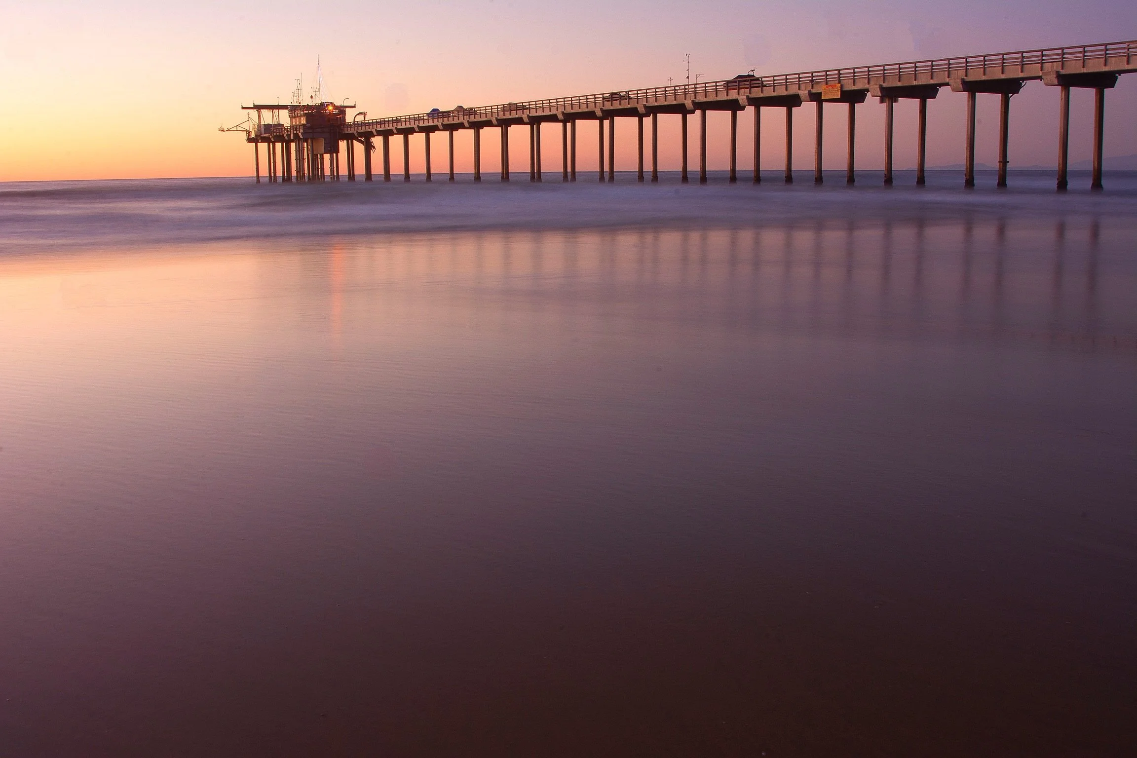 La Jolla Pier at sunset in San Diego California
