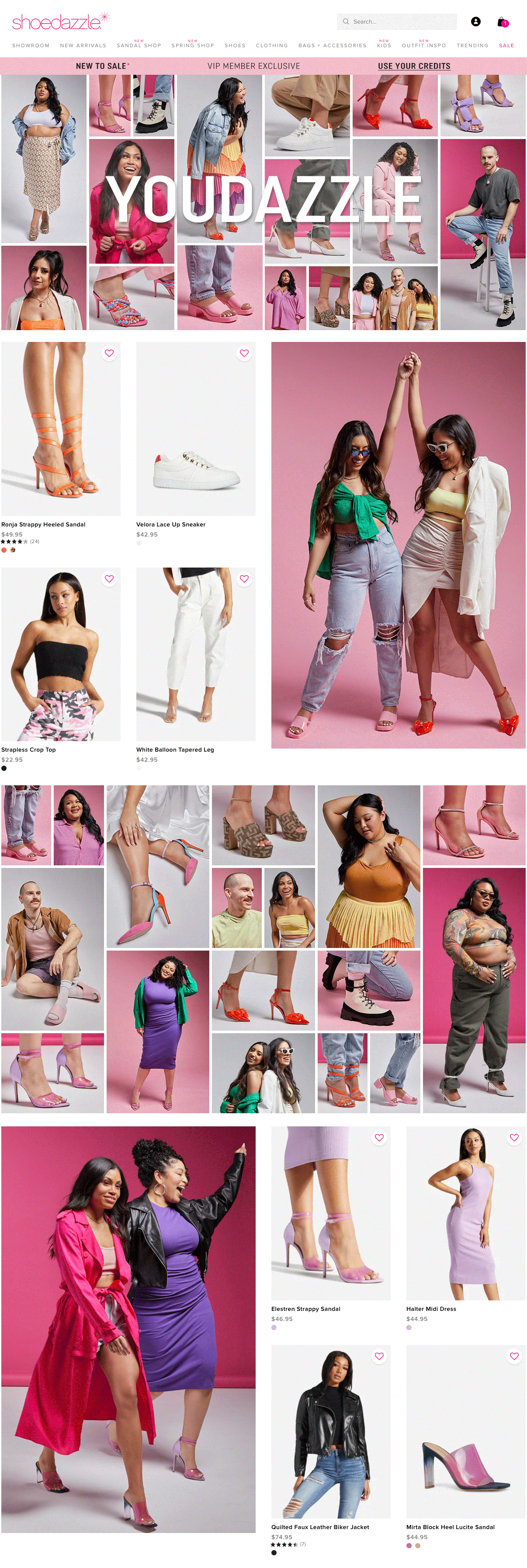 YouDazzle Shop Desktop Page Experience