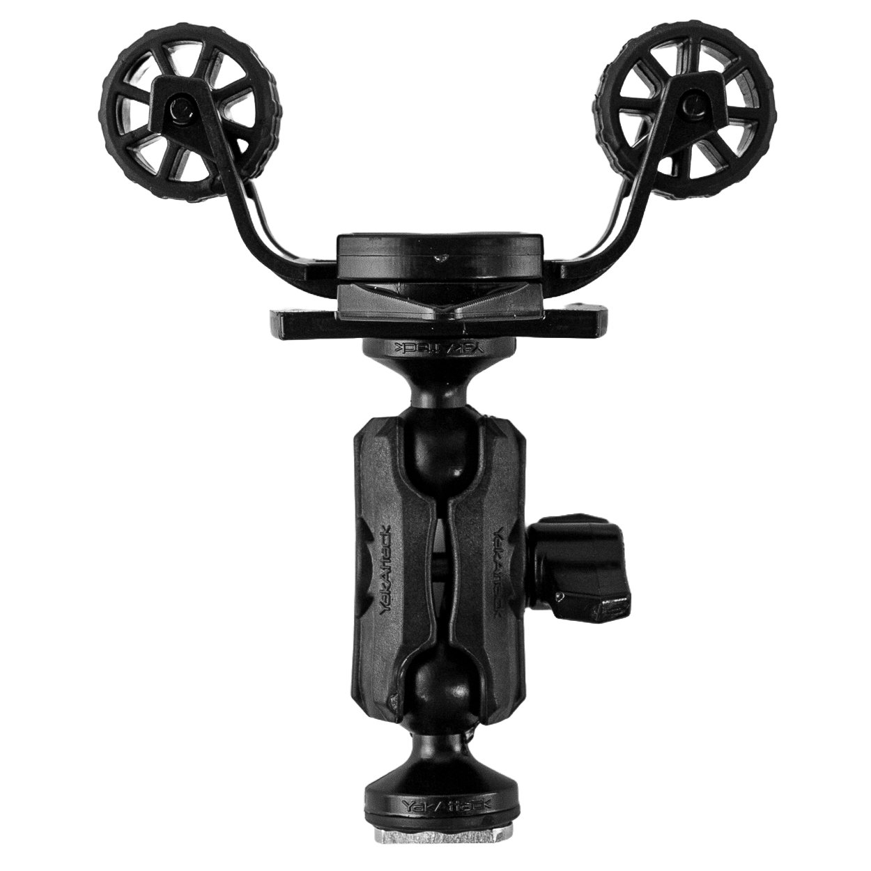 YakAttack RotoGrip Phone Holder with 1" Screwball Track Mount - back view