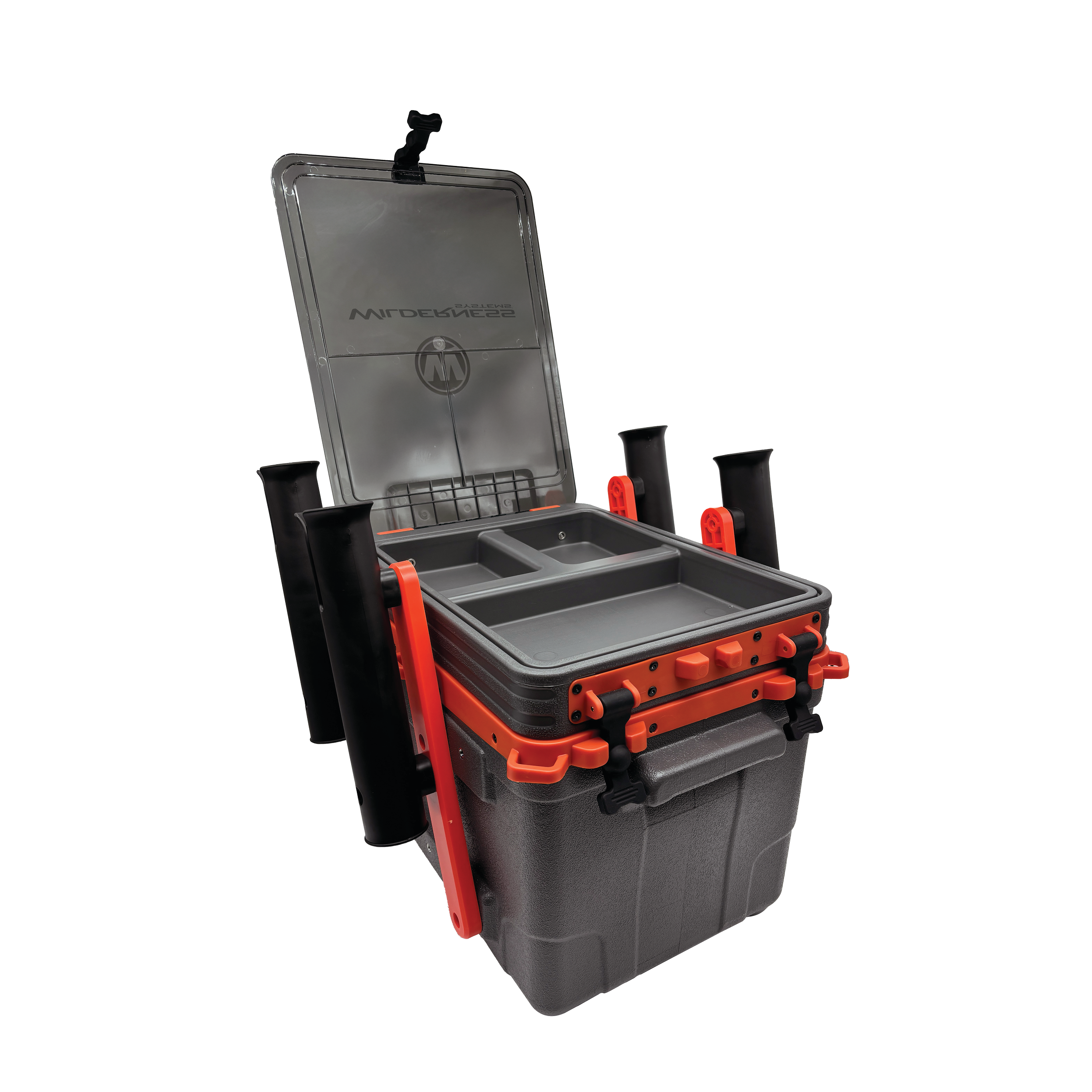 Side view of the Kayak Krate with lid opened