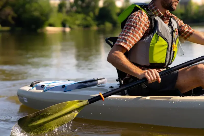 Image of man wearing the Perception Hi-Fi life jacket.