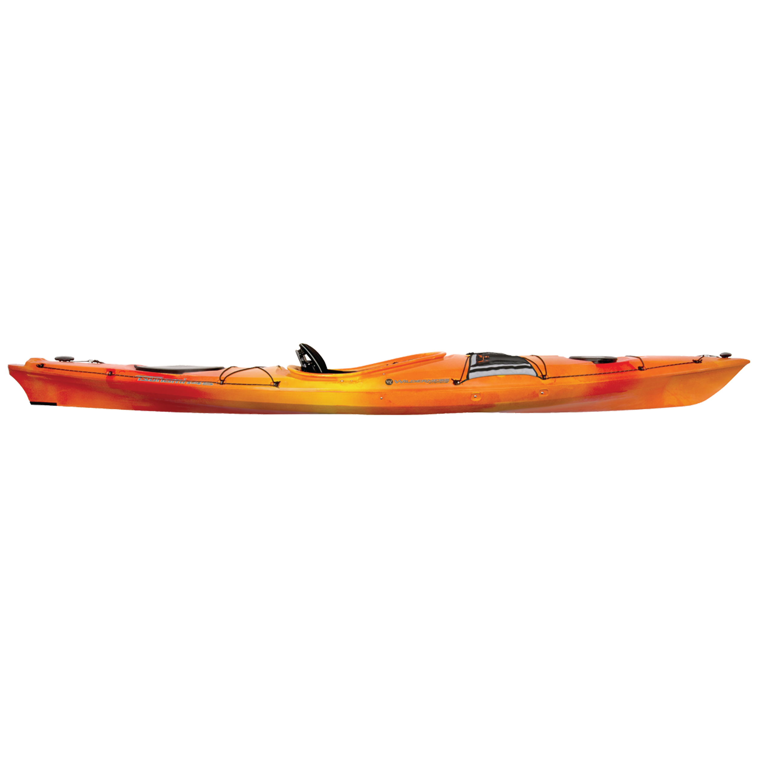 Side view of the Wilderness Systems Tsunami 145 in Mango color