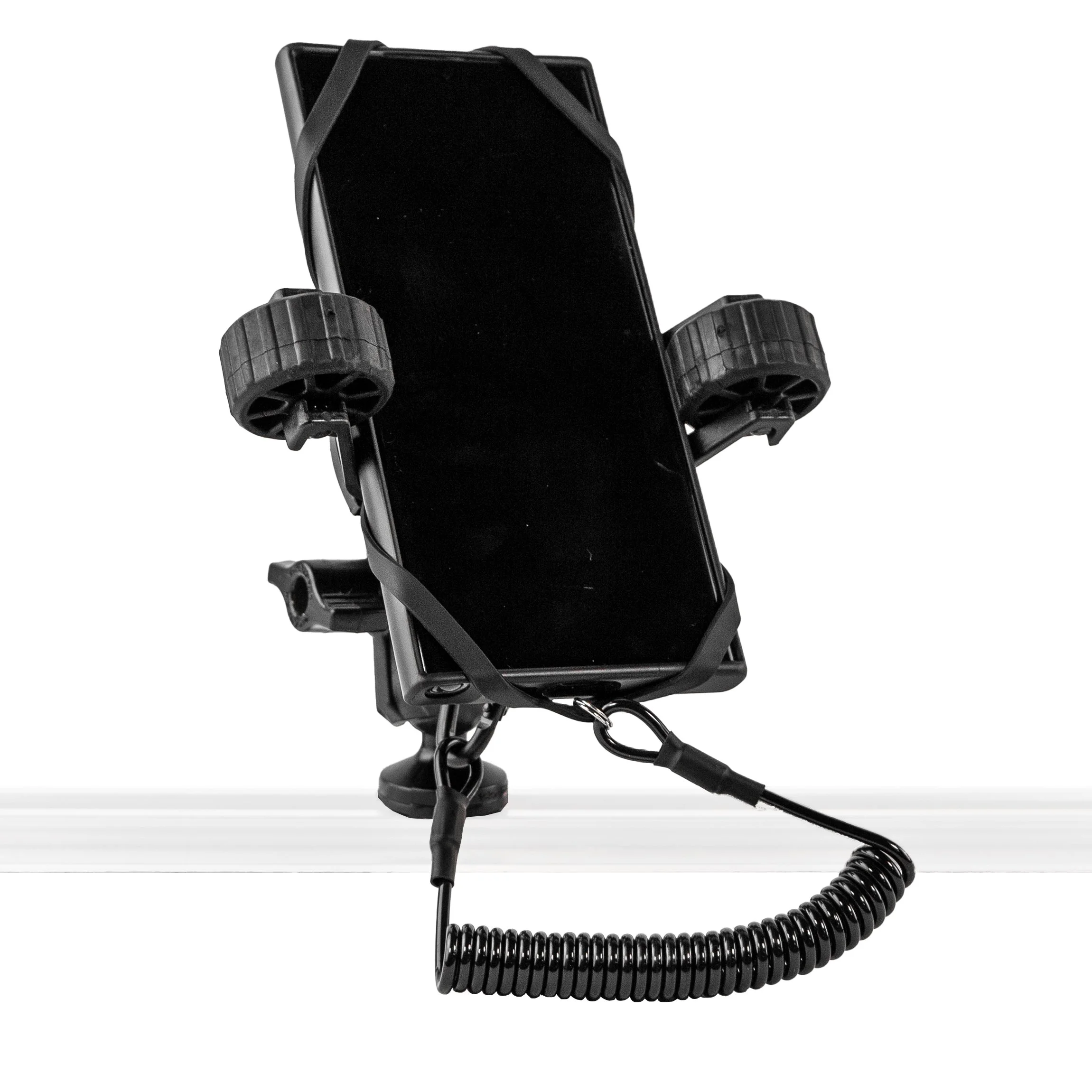YakAttack RotoGrip Phone Holder with 1" Screwball Track Mount - phone attached view
