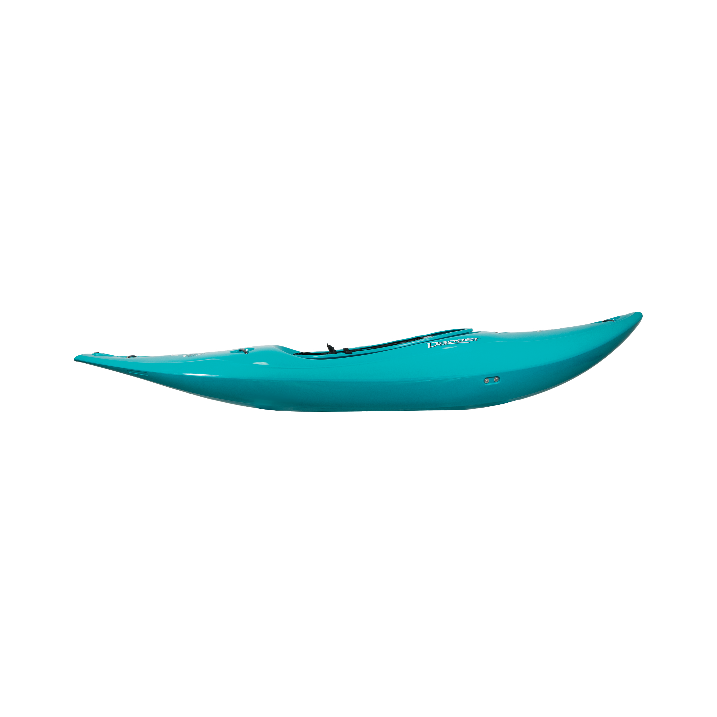 Side view of the Dagger Indra MD/LG whitewater kayak in Turquois color (Copy)