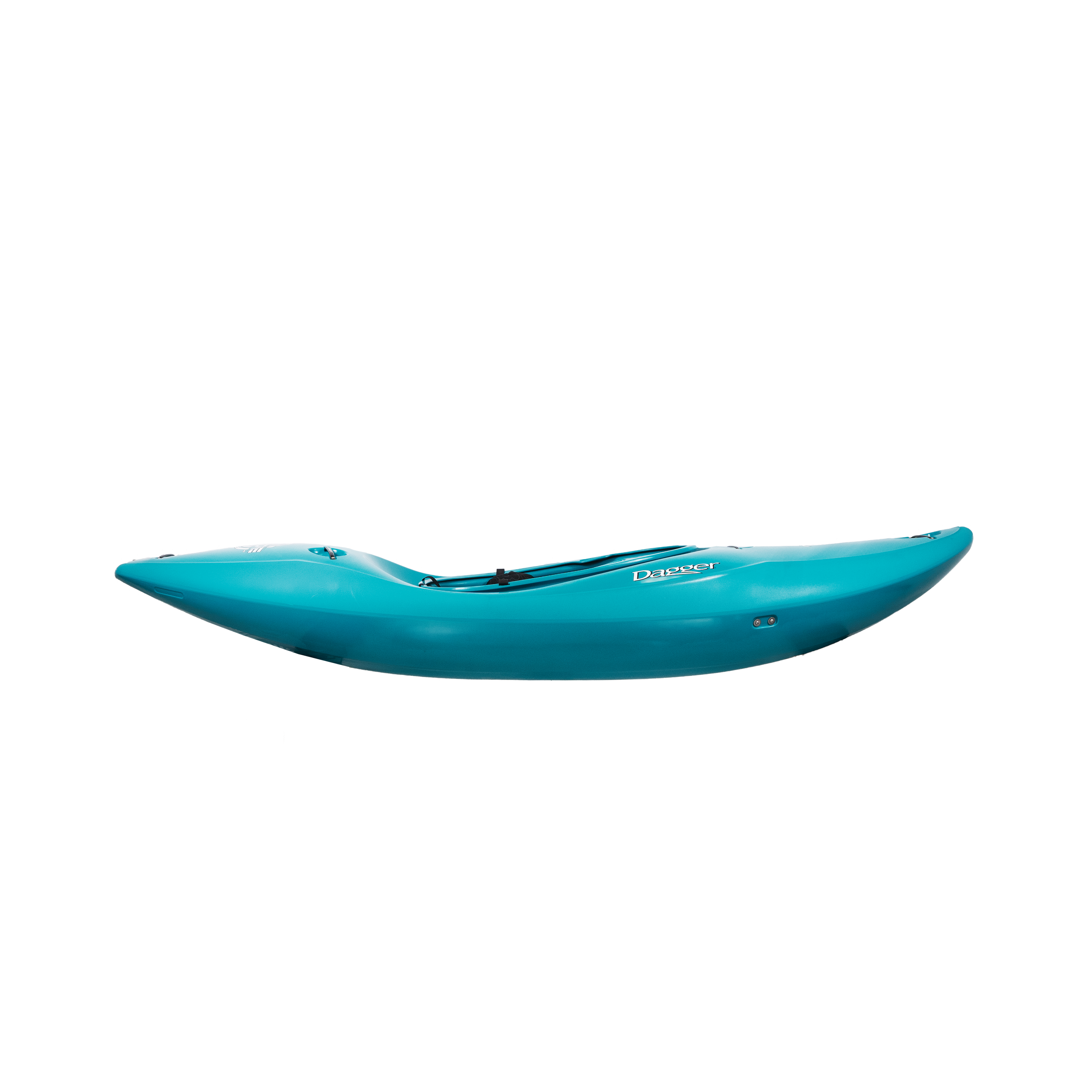 Side view of the Dagger Code MD whitewater kayak in Turquoise color (Copy)