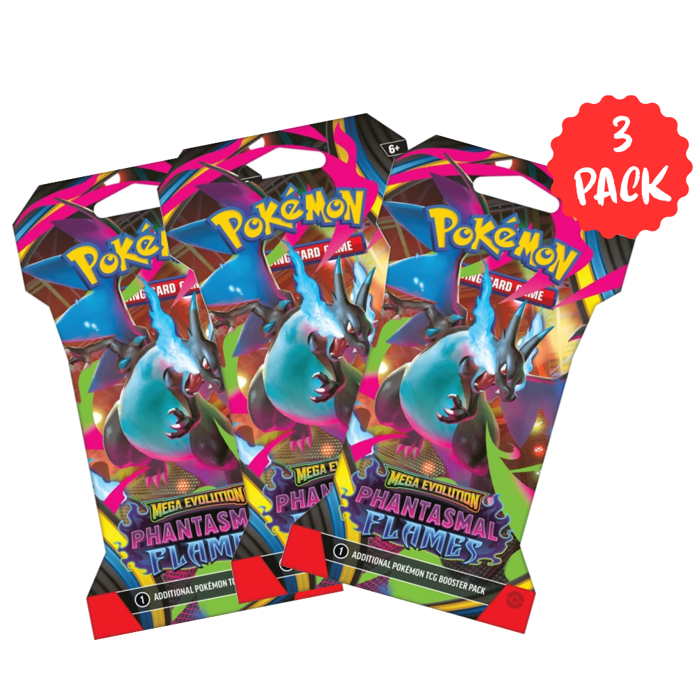 Pokémon Trading Card Game: Phantasmal Flames Sleeved Booster Pack Of 3