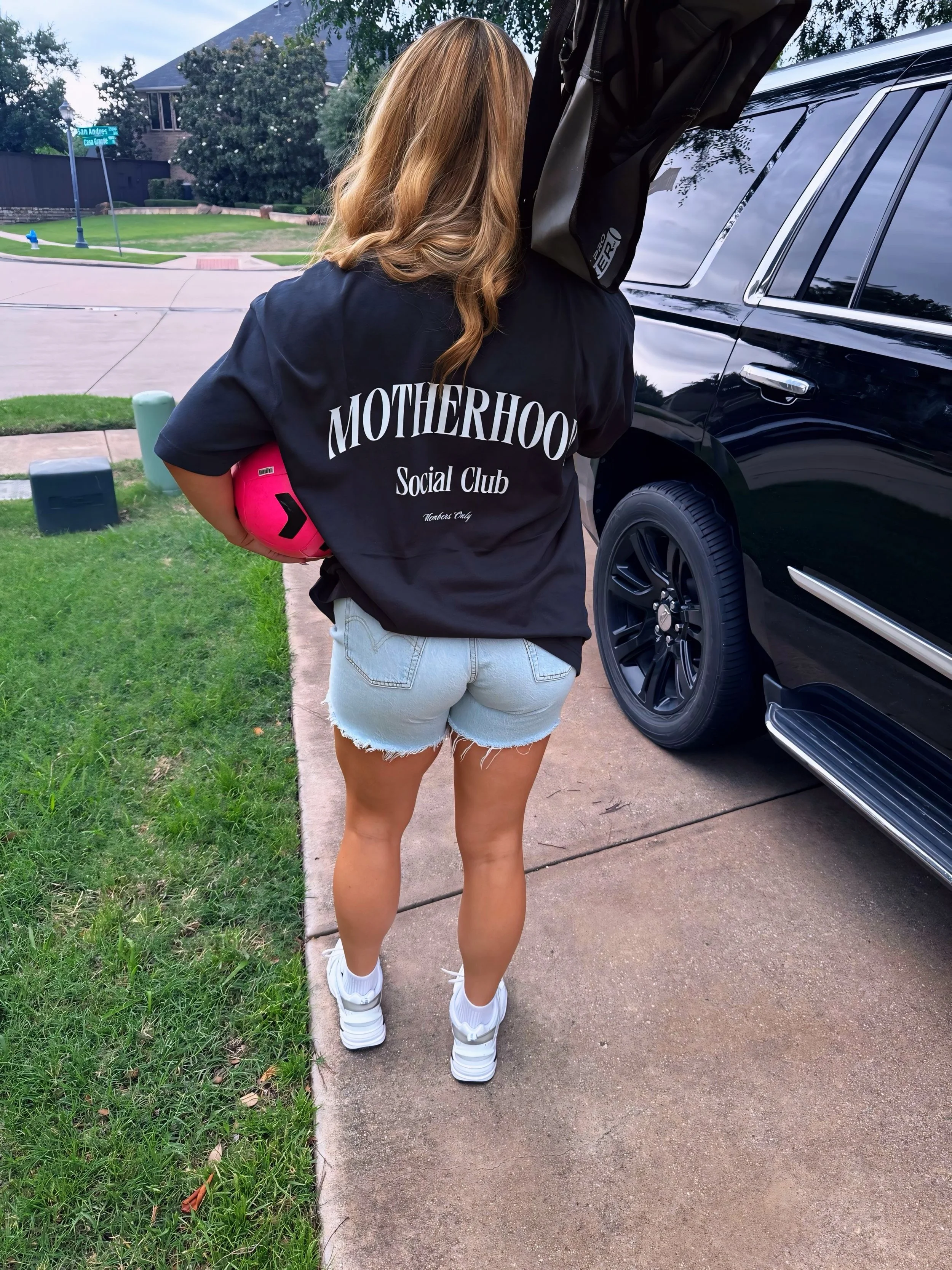 Motherhood Social Club Oversized Tee Navy