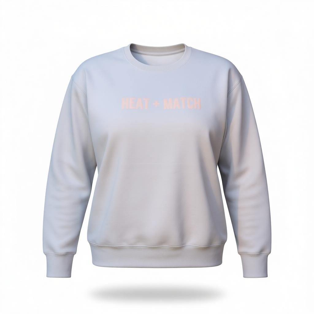 women’s blush sweatshirt, comfy oversized sweatshirt, Heat + Match apparel, neutral aesthetic sweater, fall winter cozy wear (Copy)