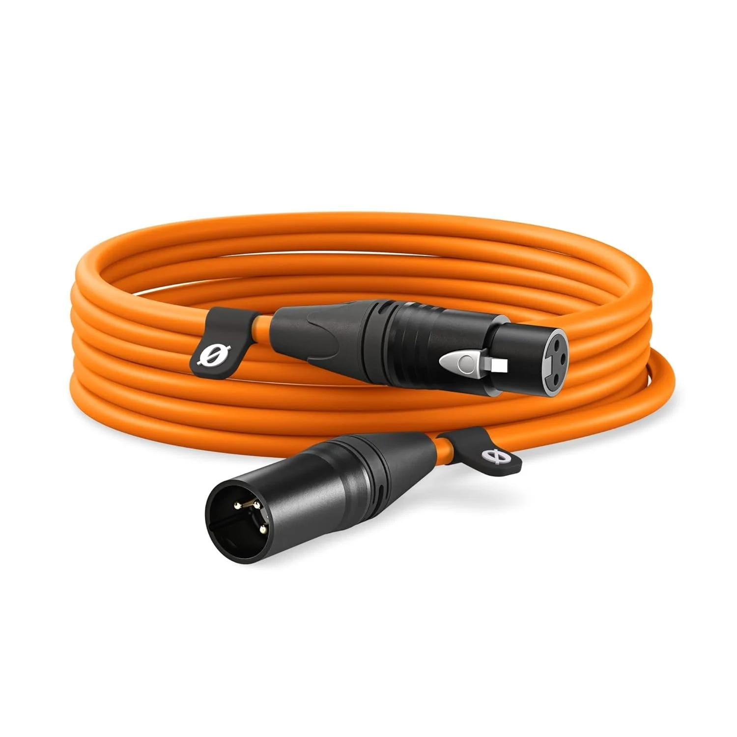 Orange XLR cables with black connectors