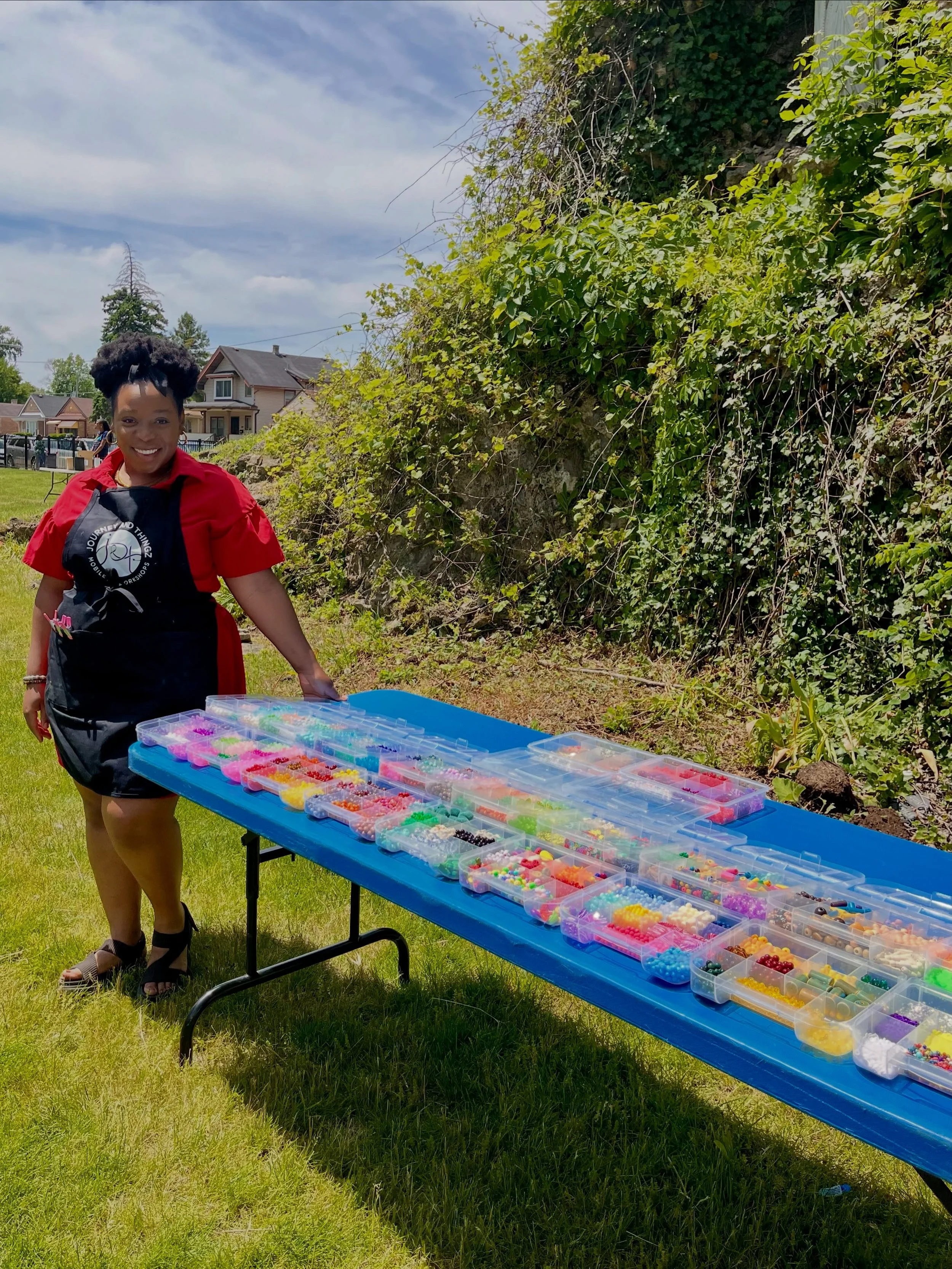 I&rsquo;m excited to debut Jewelry in the Park this Saturday as part of the Juneteenth with the @committedknitters55 !

Stop by my rotating jewelry-making station and create a custom bracelet, earrings, or both using gemstones, glass beads, charms, a
