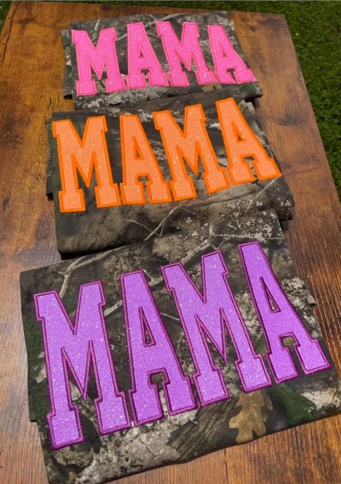 CAMO EMBROIDERED MAMA TEE