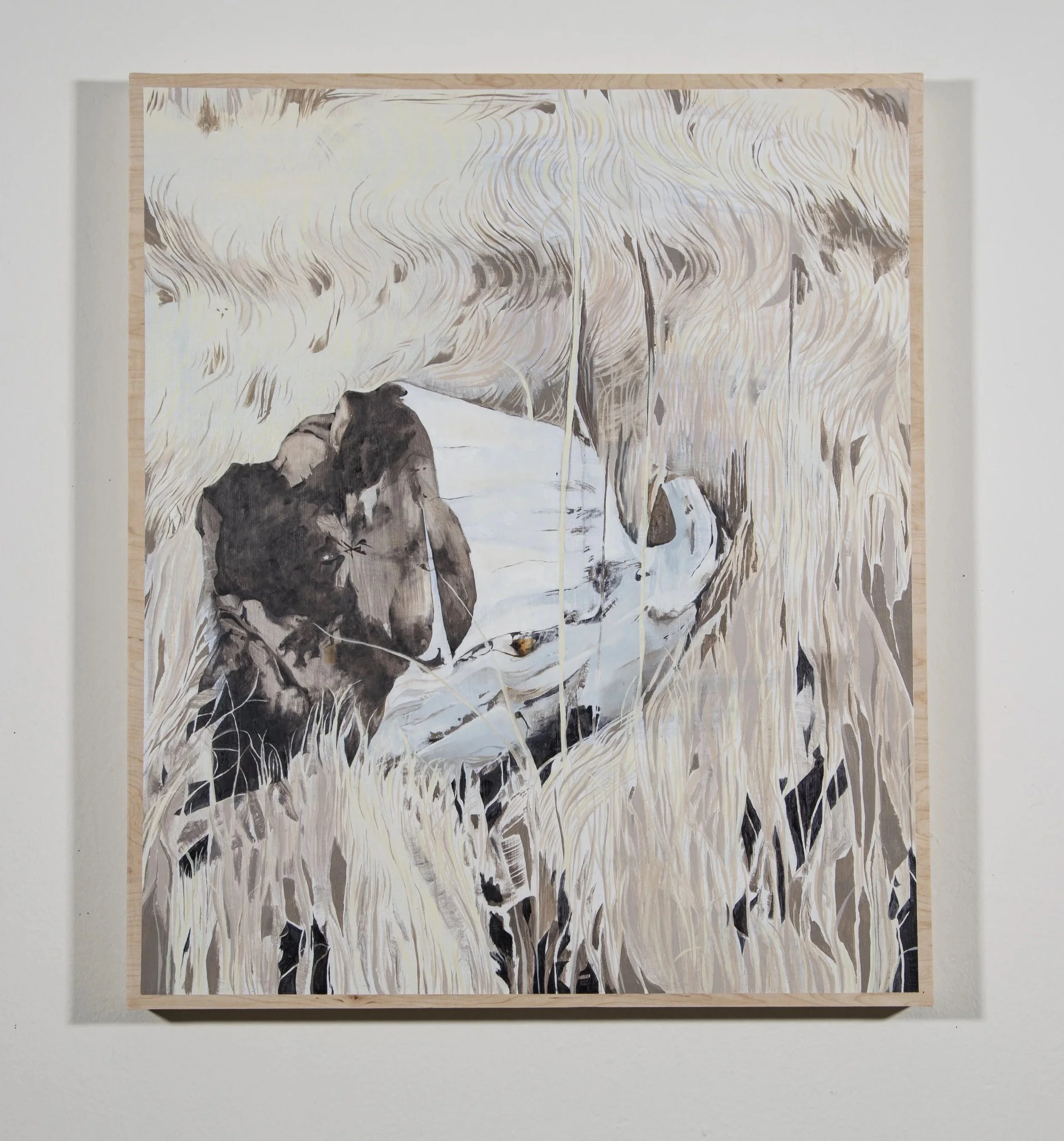 "Overgrowth" (2025) Oil on panel 34 in x 36 in