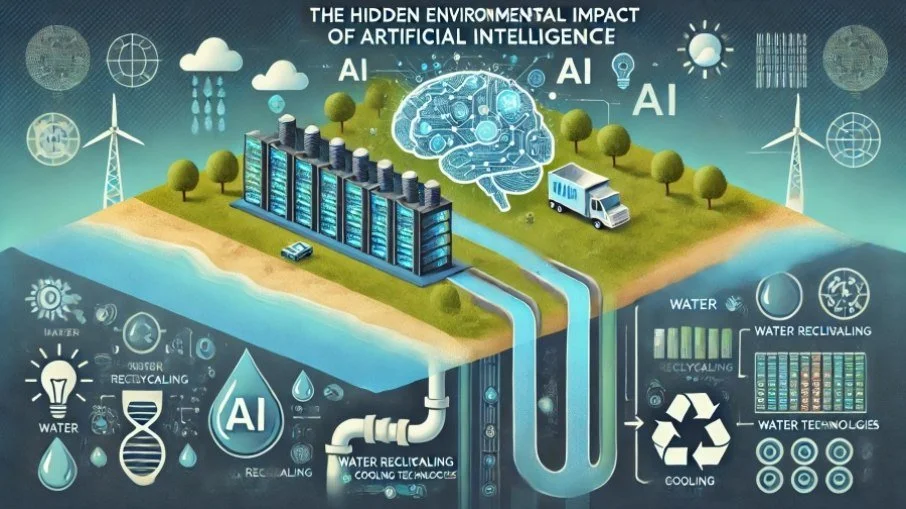  Imagem criada por IA - Reprodução:  https://tecnologia.ig.com.br/colunas/jorge-muzy/2025-02-04/o-impacto-ambiental-oculto-da-inteligencia-artificial.html  