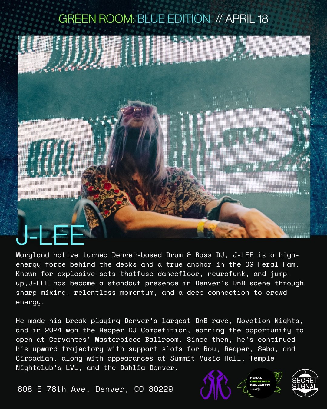 🔵 ARTIST SPOTLIGHT 🔵 ft. @j_lee_dnb 🔥⚡️

OG FERAL FAM !!! Jeremy will be bringing the slap-yer-nan energy to the decks 😈 J-LEE is notorious for dabbling in explosive DnB sets that fuse dancefloor, neurofunk, and jump-up&hellip;with special care t