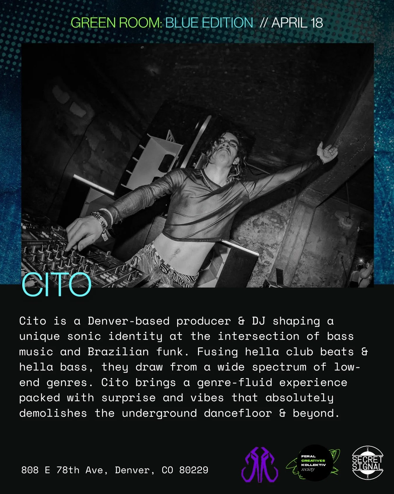 🔵 ARTIST SPOTLIGHT 🔵 ft. @cito (งツ)ว six words - &ldquo;shit that make your booty bounce&rdquo;. Don&rsquo;t miss cito tn @ 8:45 PM 😤😤

🔵 doors 7:30pm // sets 8pm&ndash;midnight // open decks 12&ndash;1:30am
🔵 hosted by @dorsa.chiropractic x @f