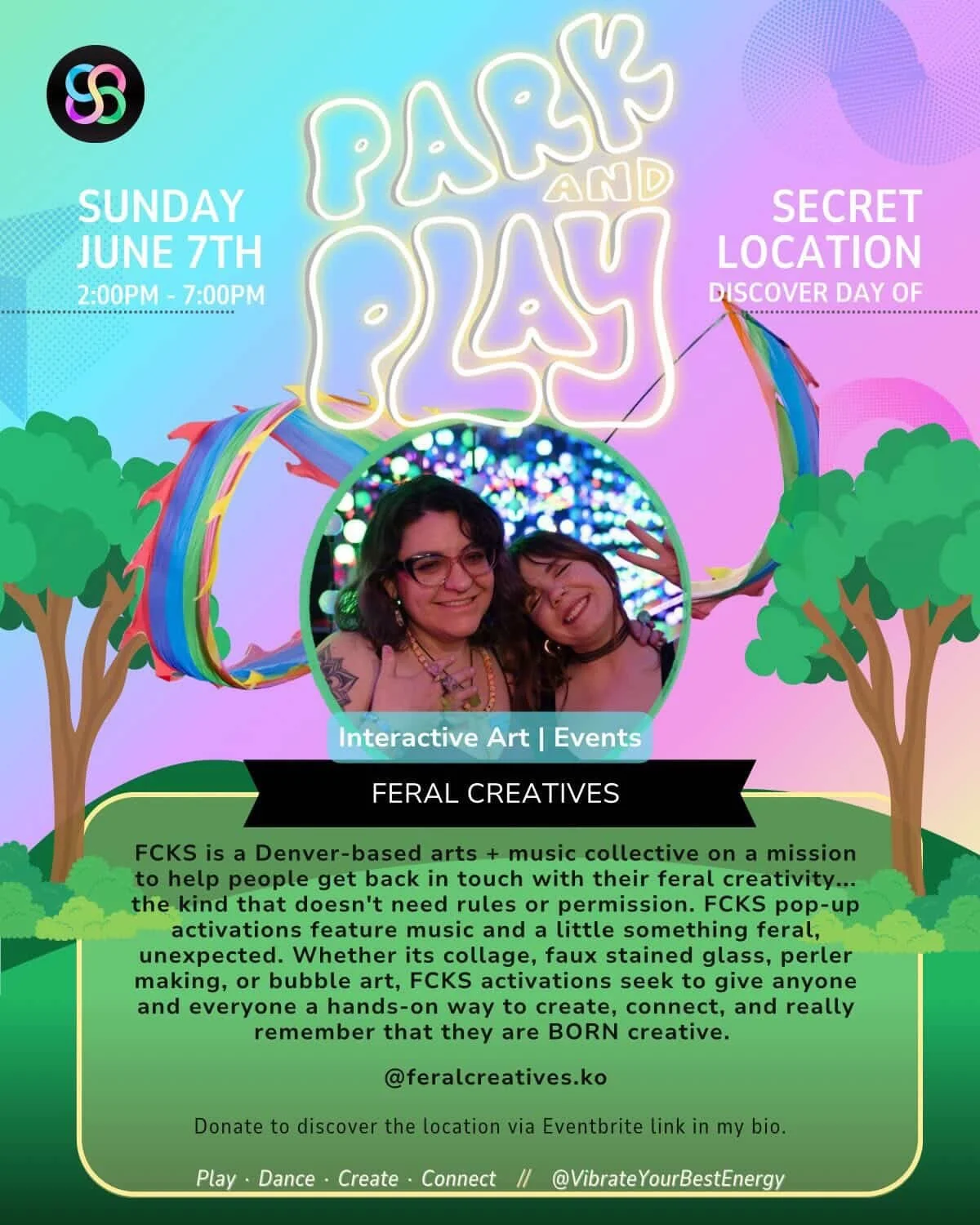 tomorrow 6/7 !!🫡 come out &amp; unwind after a full weekend with art, learning, healing, &amp; community!! FCKS is running it back with the OG #feral artsncrafts experience facilitated by @kinetic.huez &amp; @theferalcreative 😈

it&rsquo;s a secret