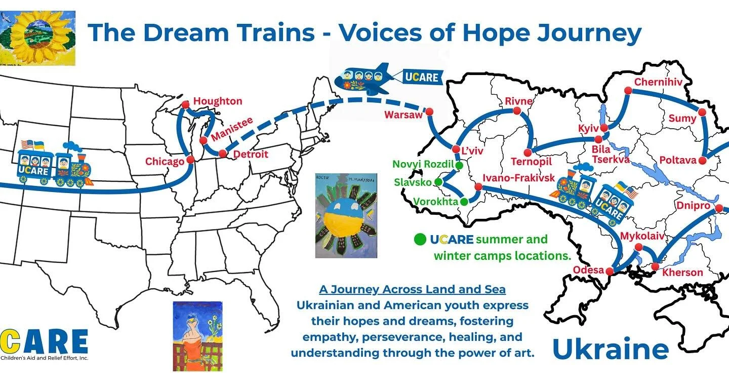 👉 buy your tickets and sponsorship at this link https://rebrand.ly/UCARE-Dream 🌻✨ The Dream Trains &ndash; Voices of Hope ✨🌻

🎨 Artwork arriving from Ukrainian students
🌍 Plus pieces from American students

💙💛 A journey of hope, healing &amp; 