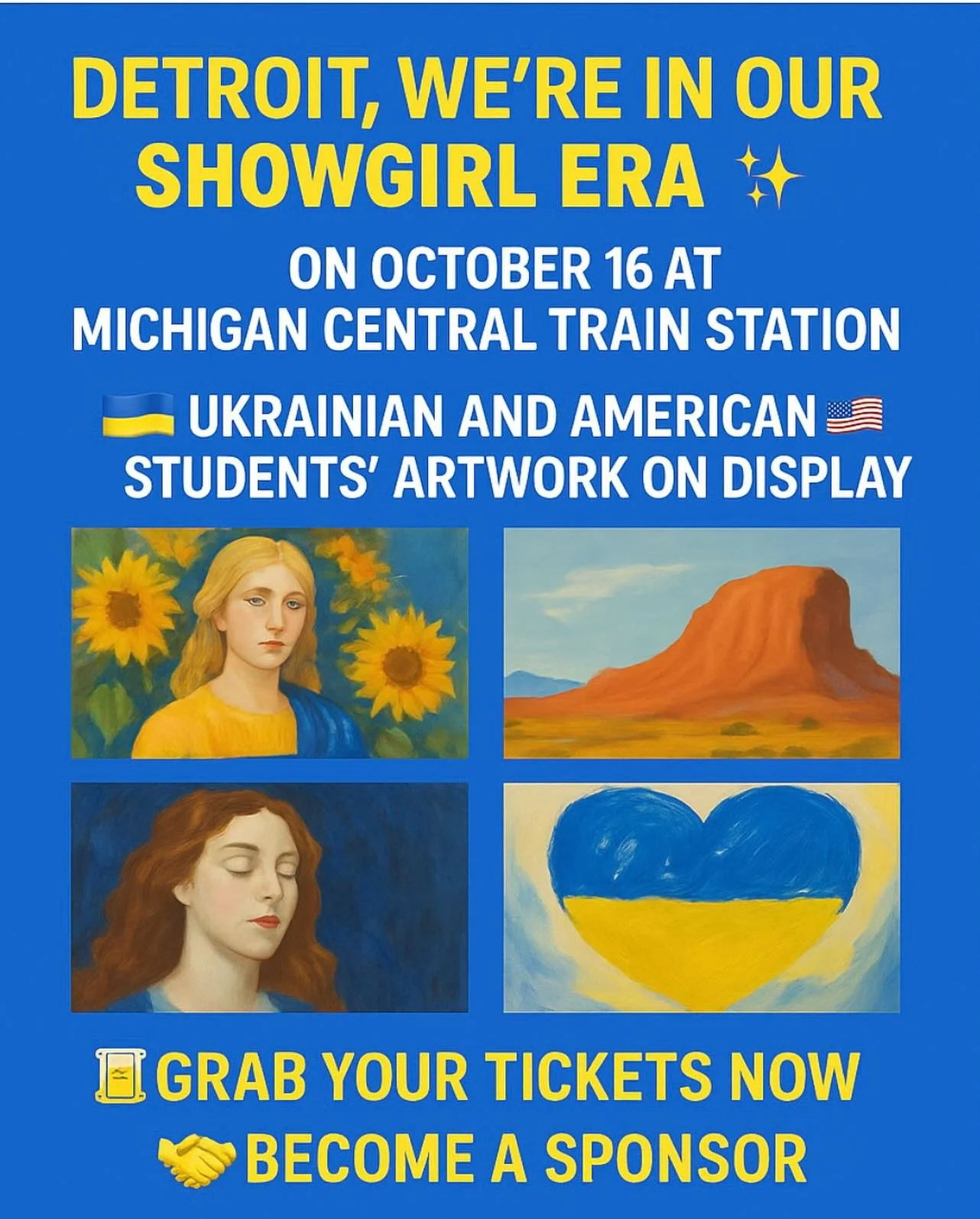 ✨✨Detroit, we&rsquo;re in our Showgirl era ✨✨

On Thu, Oct 16 &bull; 6&ndash;9 PM we&rsquo;re lighting up Michigan Central Train Station with a powerful night of community, culture, and creativity&mdash;featuring Ukrainian 🇺🇦 and American 🇺🇸 stud