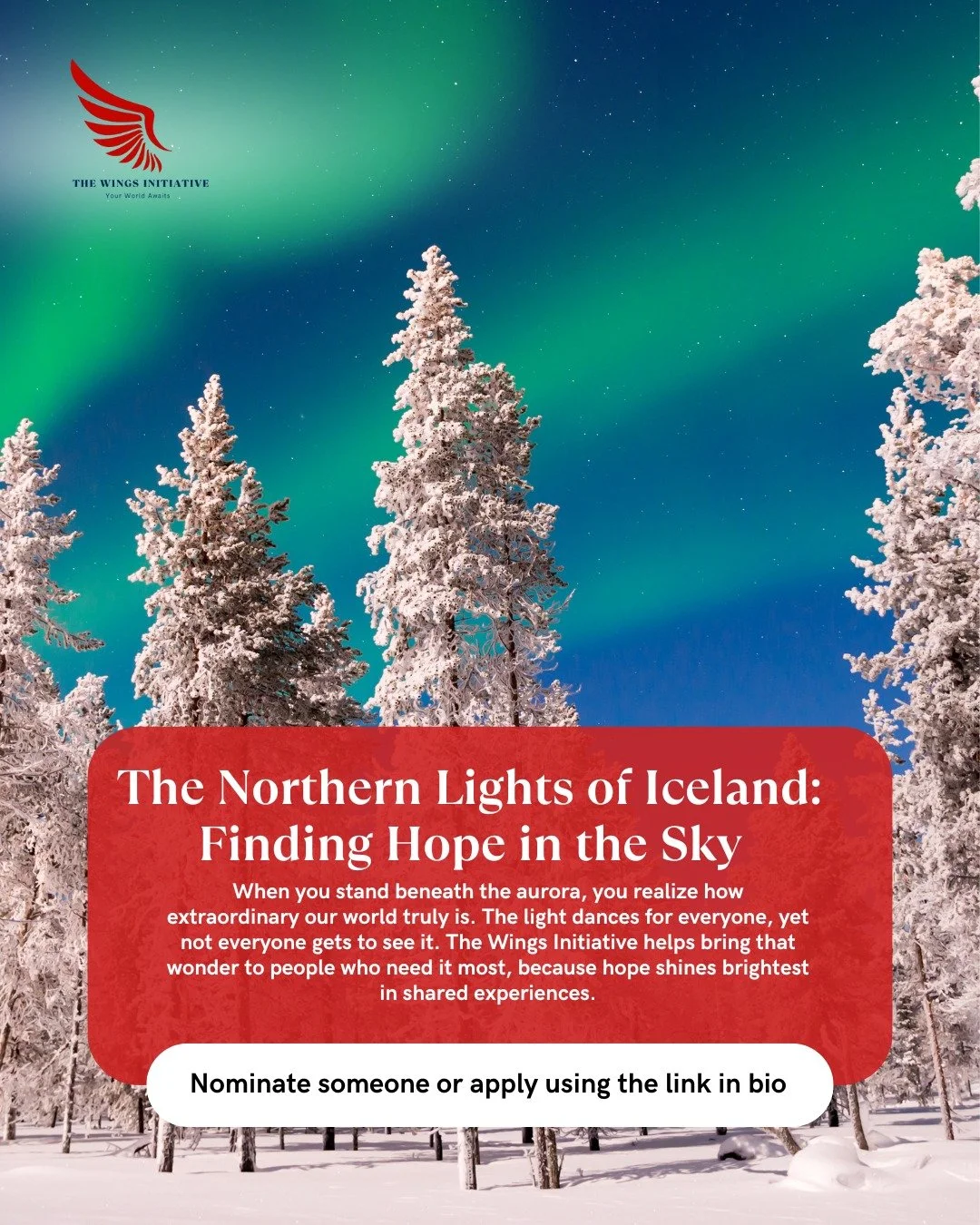 Some moments remind us how small we are, and yet how deeply connected. Be part of creating that wonder for someone who&rsquo;s never seen beyond their own horizon. Give the gift of awe.

Support a traveler at thewingsinitiative.org

#thewingsinitiati