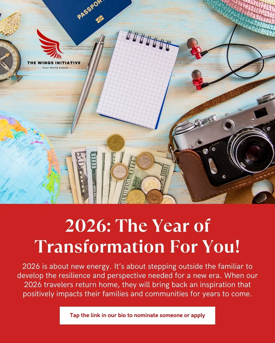 We are officially opening nominations for our 2026 global journeys! Through adventurous experiences that push beyond the familiar, our participants will learn to navigate the unknown and tackle challenges with a spirit that lasts long after the journ