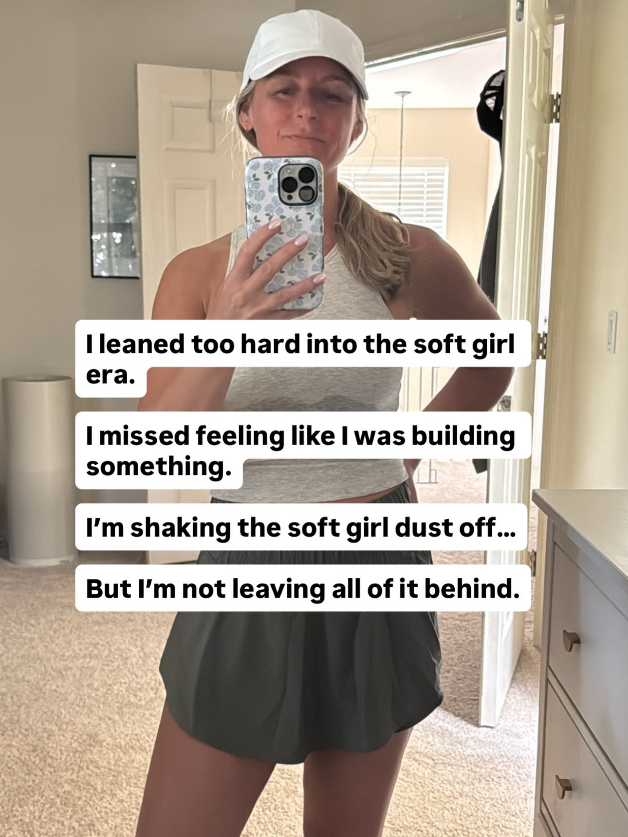 I was a little too successful at the Soft girl era. 🫠 But what can I say&hellip; I&rsquo;ve always been an overachiever. 

I forgot I actually like the feeling of working toward something. Turns out rest is a tool, not a whole persona.

Keeping the 