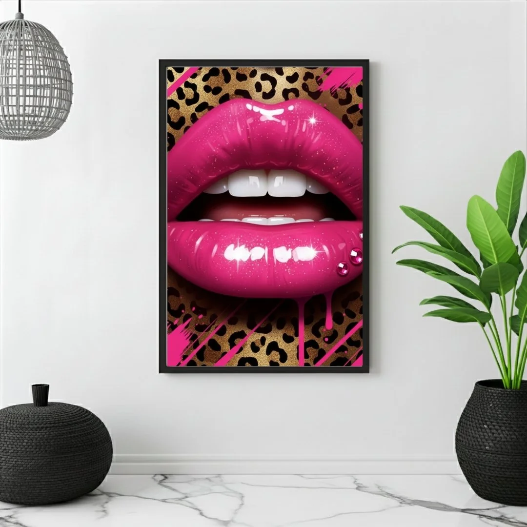 PRINTABLE WALL ART DESIGNS PINK LIPS