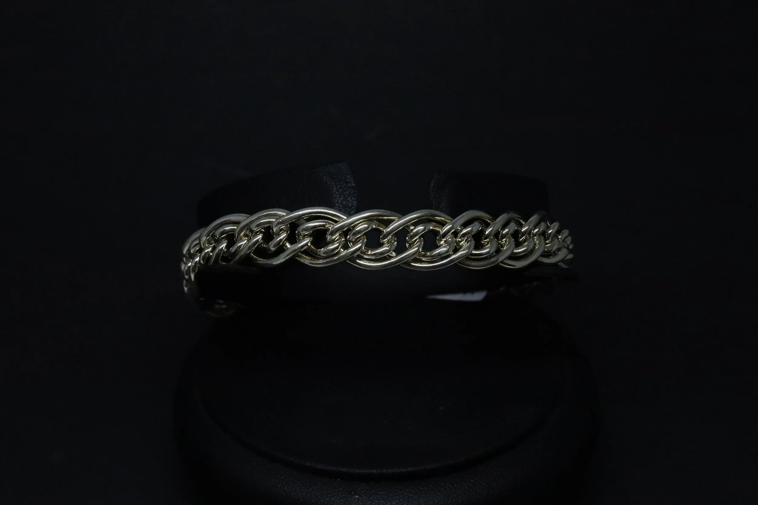 Intertwined Strength: Sterling Silver Double-Curb Link Bracelet