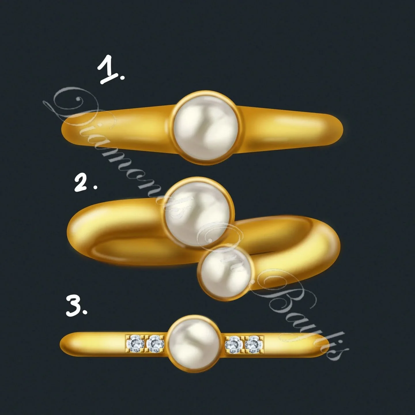 SaturdaySketches | Which pearl setting would you pick? 🐚
This week, we’ve been sketching with pearls — classic, elegant, and full of charm.
Here are three concept rings exploring how a pearl can be set in yellow gold, whether you're dra