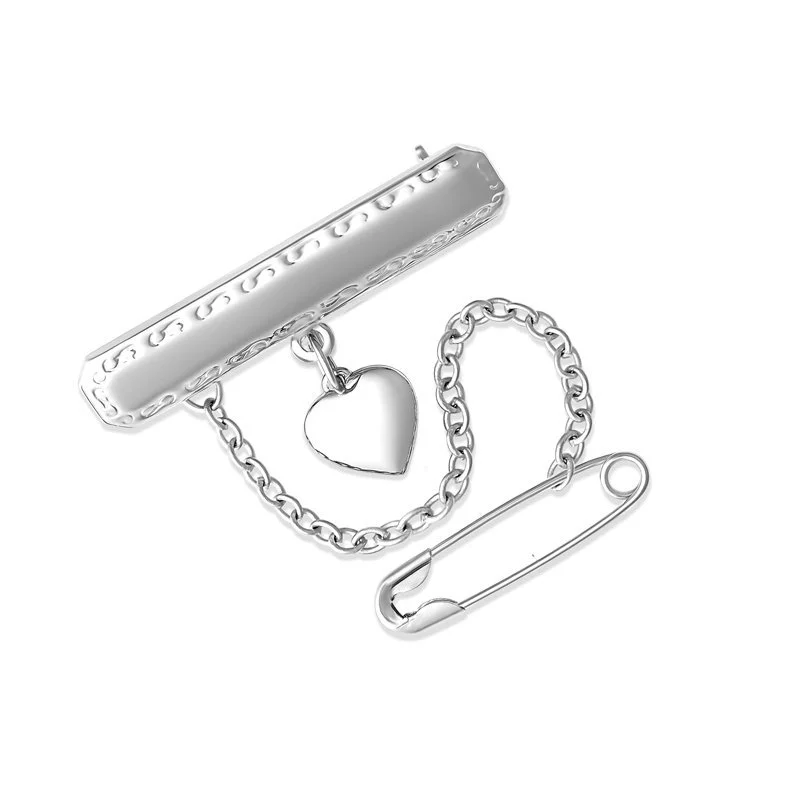 Tilly Heart Charm Stadium Childrens Brooch Silver