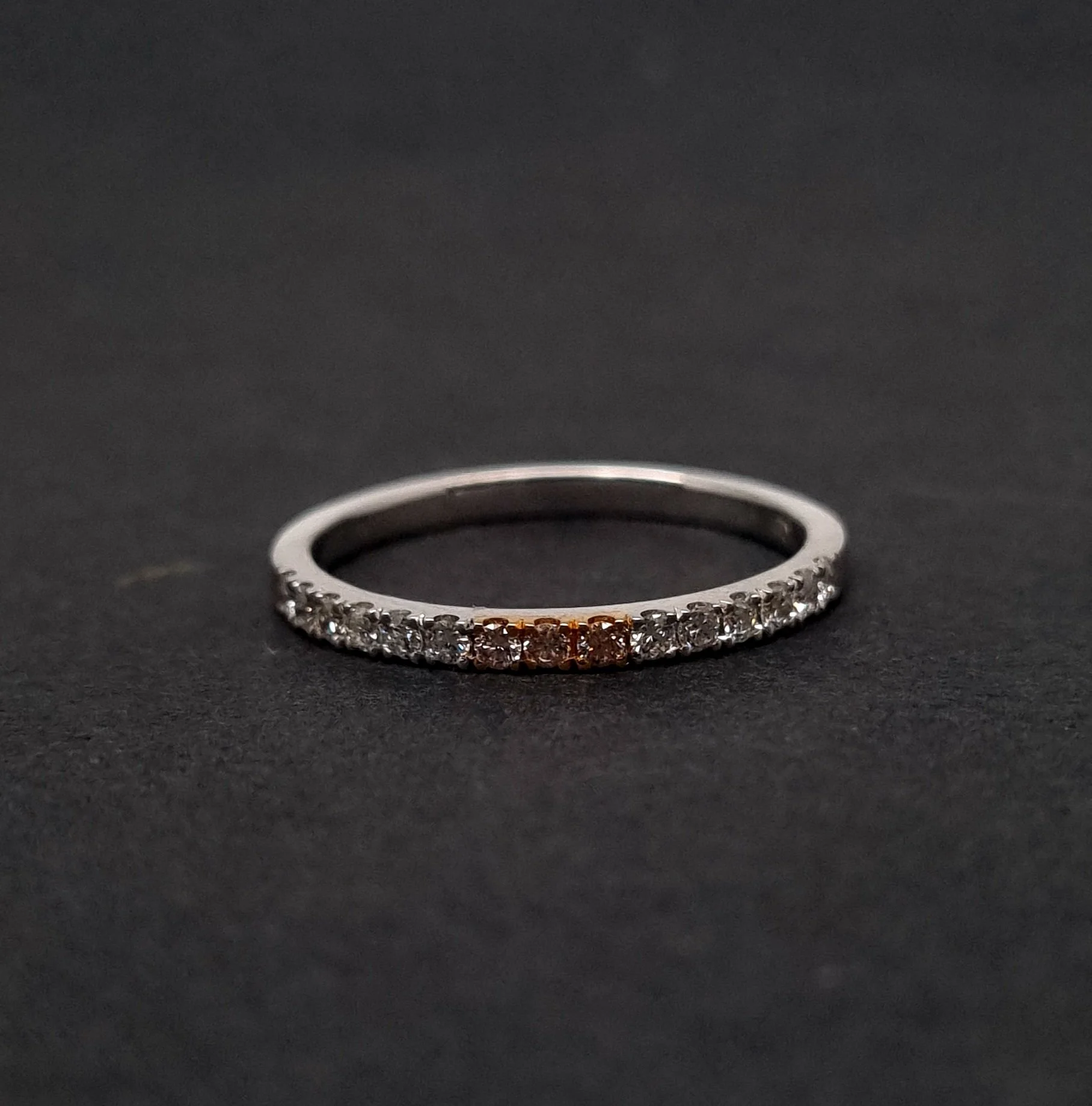 Desert Rose: 18K White & Rose Gold Argyle Diamond Wedding Band