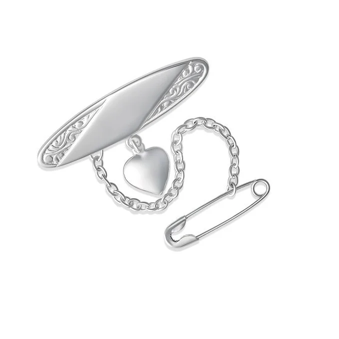 Tristan Heart Charm Embossed Childrens Brooch