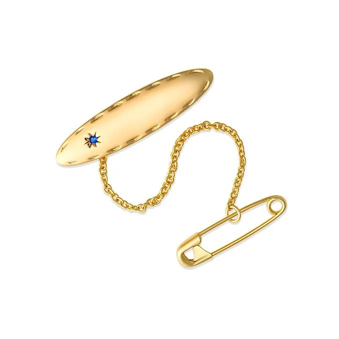 Thomas Blue Stone Oval Childrens Brooch