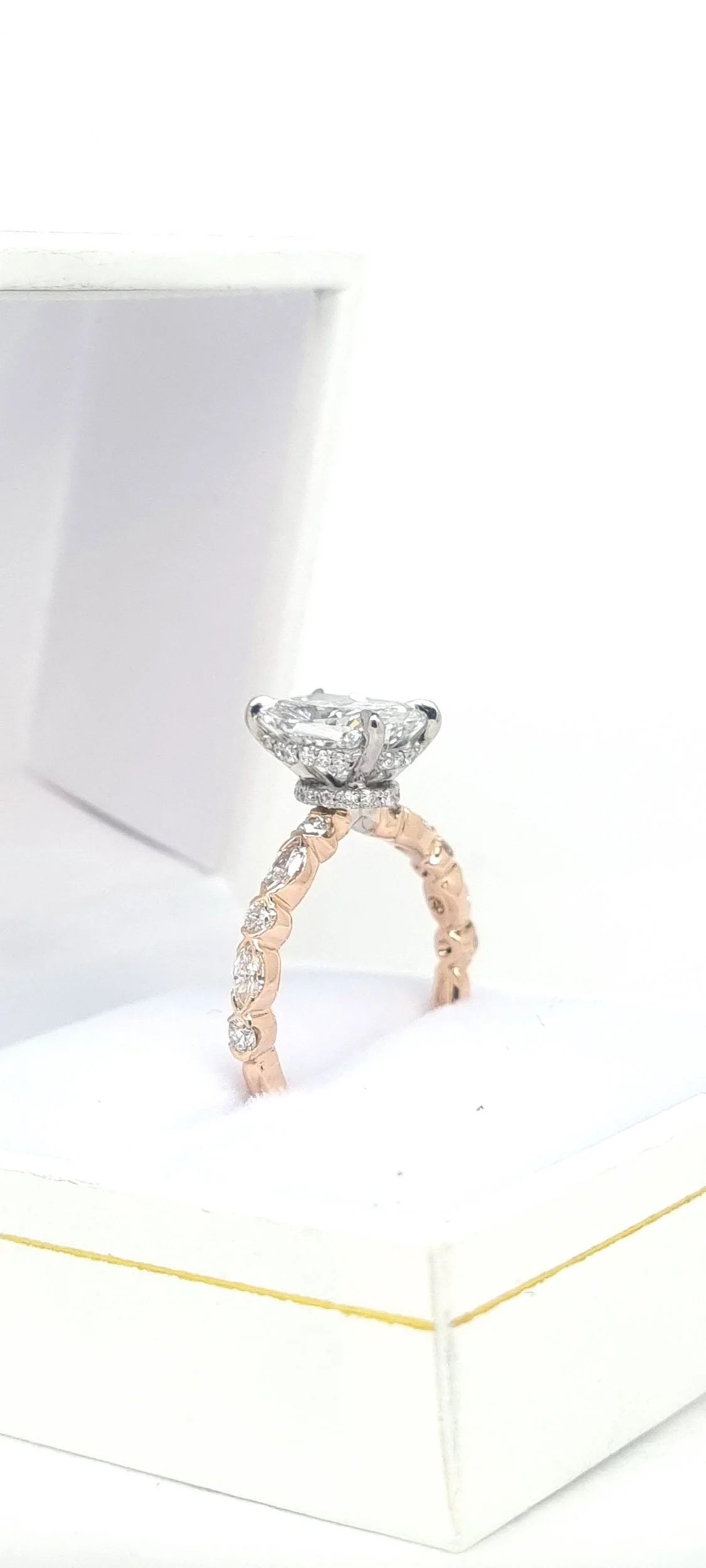 1.5ct lab grown diamond with hidden gallery and diamond set band