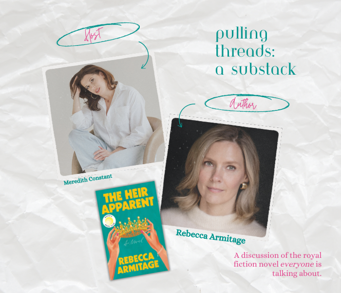 two women discussing a royal fiction novel one of them wrote