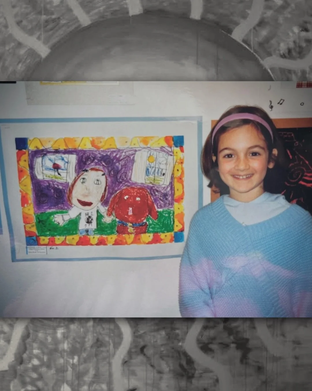 I had my art displayed at the @barn_gallery when I was 7, it was a drawing I made of my dog Molly and I. I drew myself wearing a shirt that said &ldquo;#1 girl.&rdquo;

I love this picture because it reminds me to keep following the dream. Art has al