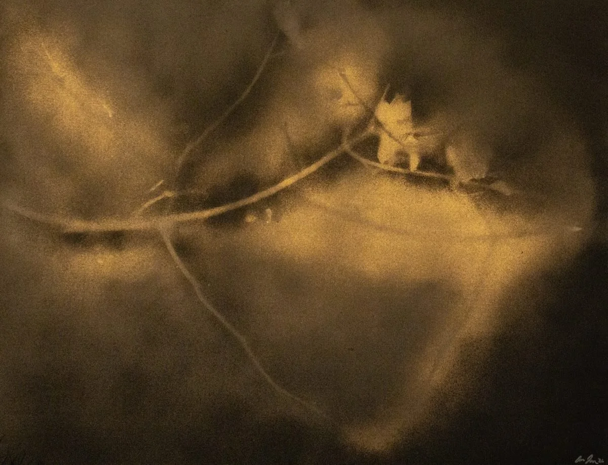 This painting captures that moment when twilight turns to dusk, and you realize you&rsquo;re enveloped in darkness and searching for the remaining sources of light to guide you home. 🕯️

You can see the visible fingerprints and marks I intentionally