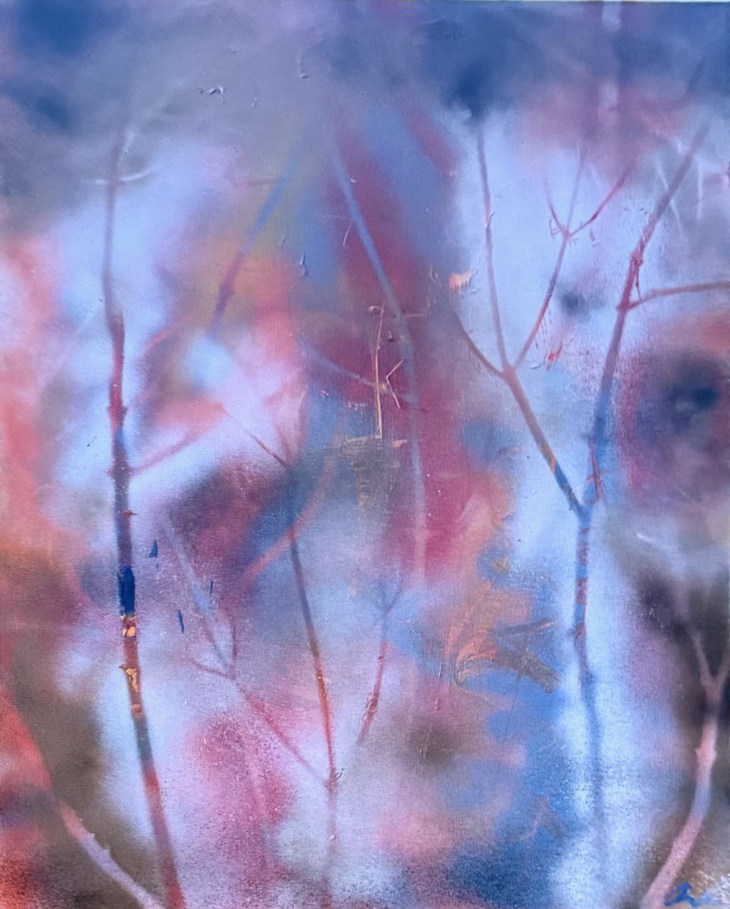 Swimming Through the Trees - Mixed Media Painting (24 x 30)