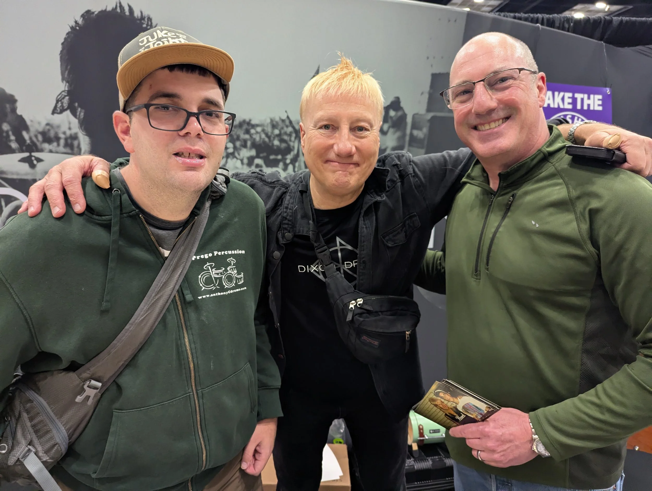 Me, Ringo Starr's drummer Gregg Bissonette, and some Mets fan.